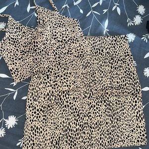 Never worn cheetah brandy set!!